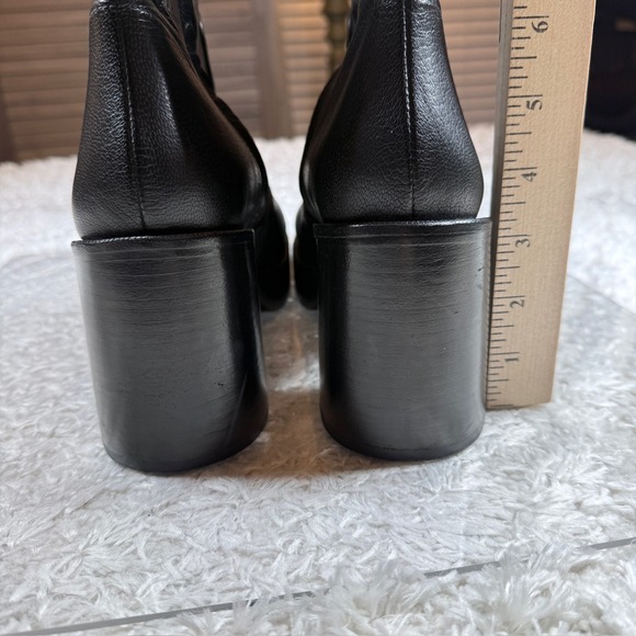 Simon Miller Ankle Boots 41 Low Raid Black Leather Platform Block Heel Rock Chic - Picture 4 of 14